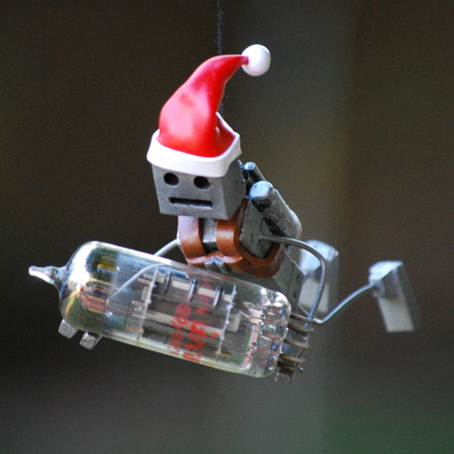 Santa Robot with Vacuum Tube Ornament